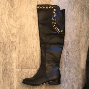 Size 8 Black Over the Knee Studded Boots